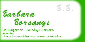 barbara borsanyi business card